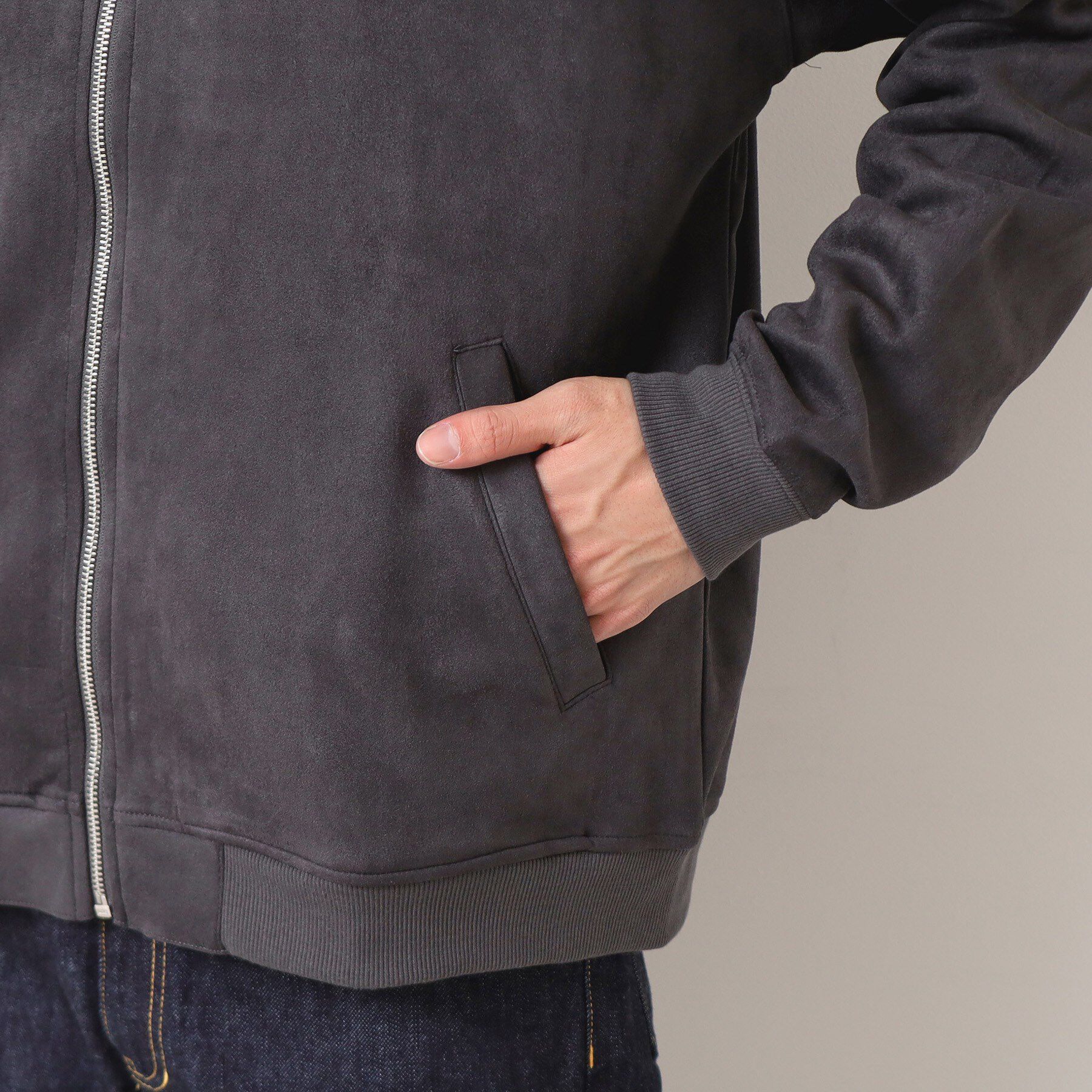 Dessin「【洗える】ポンチスウェードカットブルゾン」|ブルゾン・スタジャン|