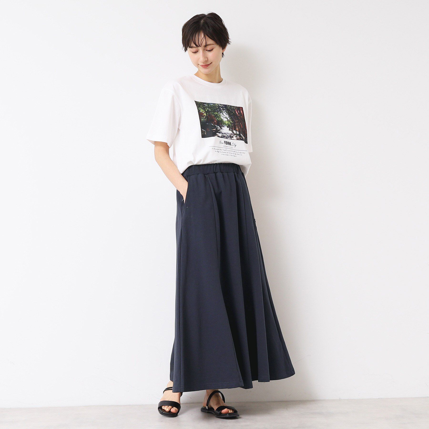 Dessin「【セットアップ可能・ウエストゴム・洗える】ミニ裏毛フレアスカート」|スカート|