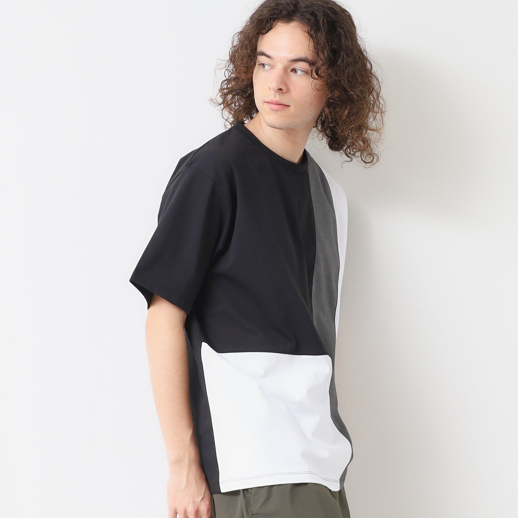 Dessin「【洗える】ブロック切り替えTシャツ」|Tシャツ・カットソー|