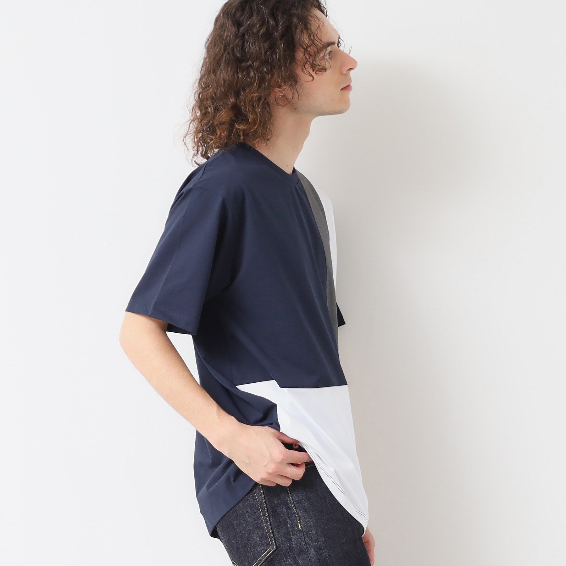 Dessin「【洗える】ブロック切り替えTシャツ」|Tシャツ・カットソー|