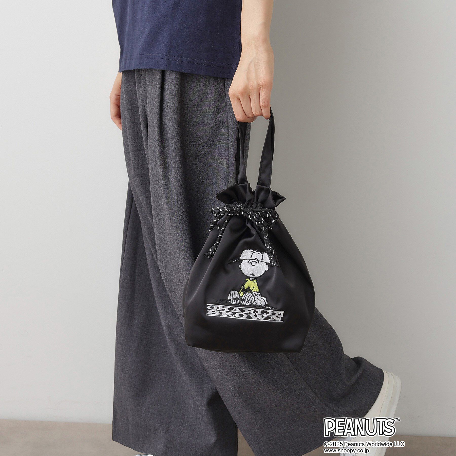 Dessin「PEANUTSサテン巾着トートBAG」|トートバッグ|ブラック(019)