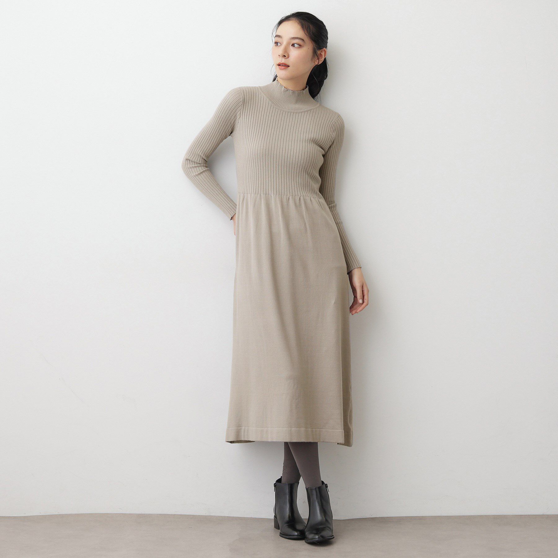 Dessin「【2点セット・洗える】シャギーベストニットワンピース」|スーツ|