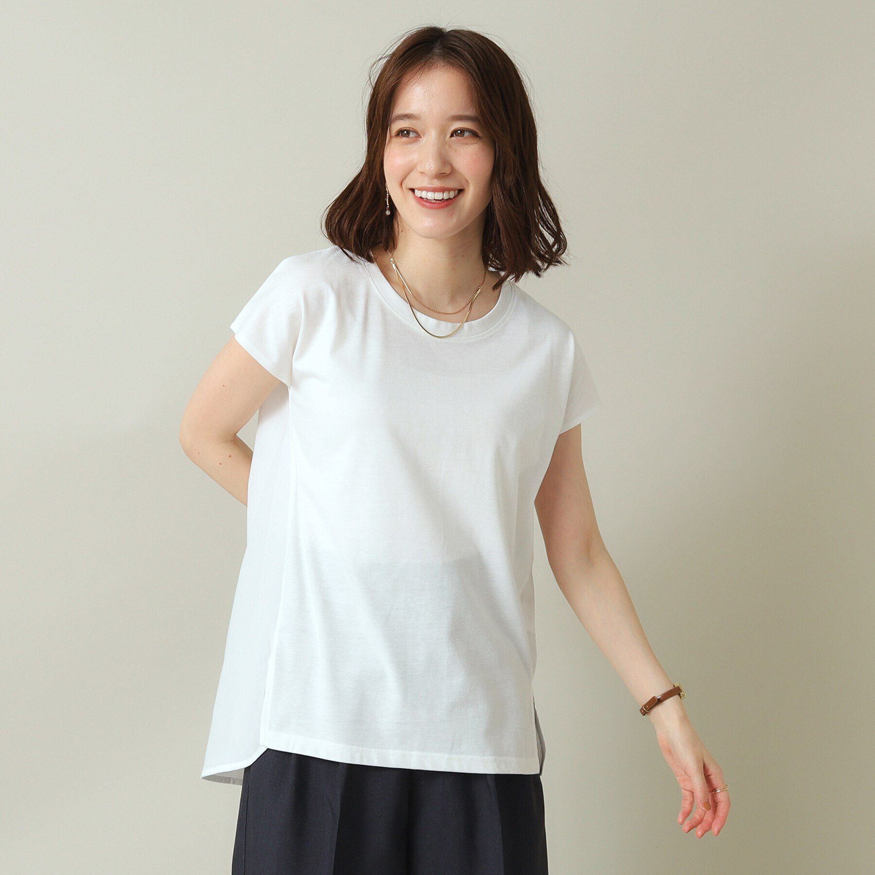 ITS&rsquo;DEMO「【通勤／手洗い可】ドッキングプルオーバー」|Tシャツ・カットソー|オフホワイト(003