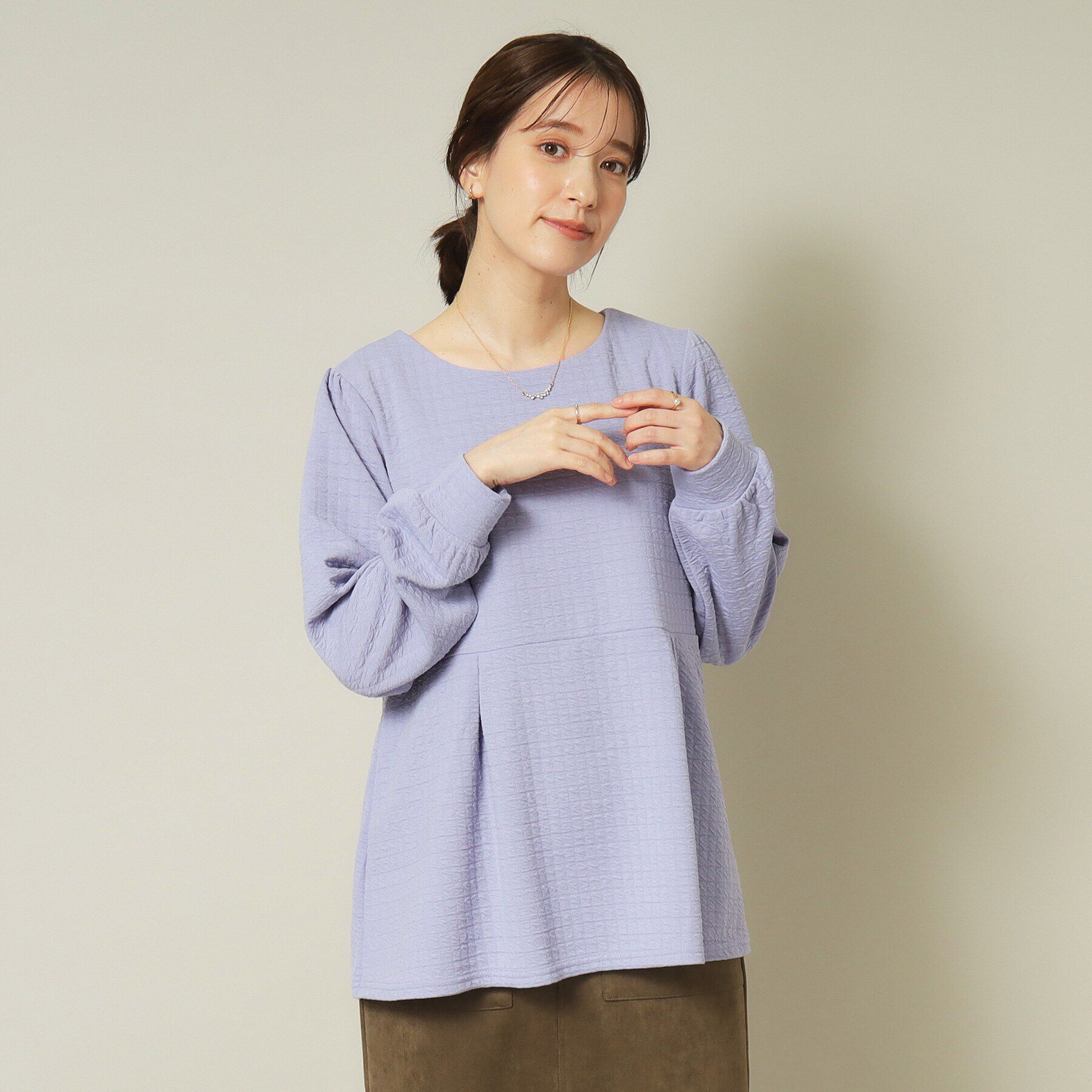 ITS&rsquo;DEMO「【通勤／手洗い可】ペプラムプルオーバー」|Tシャツ・カットソー|ブルー(091)