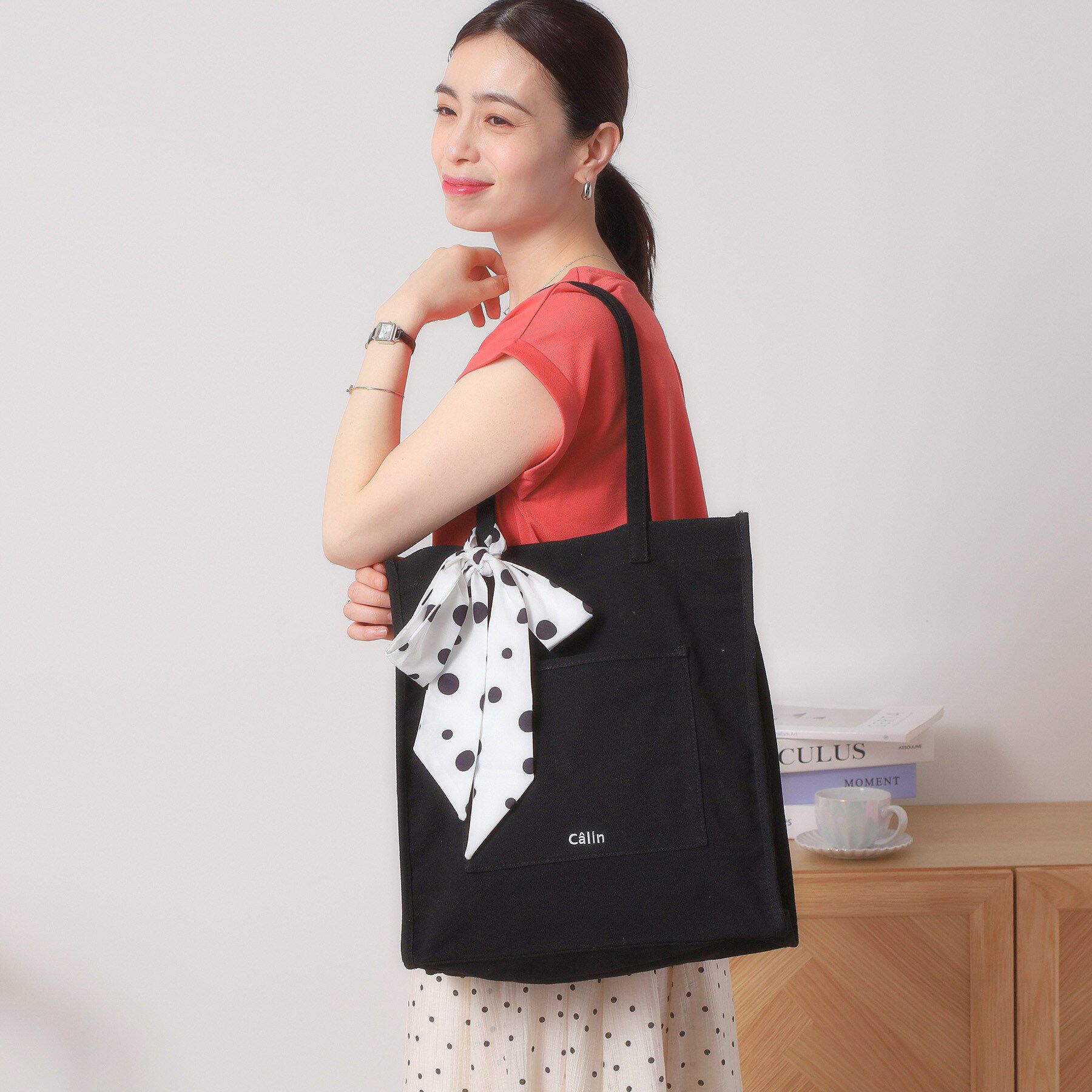 ITS&rsquo;DEMO「【A4対応／推し活】リボン付きキャンバストート」|トートバッグ|