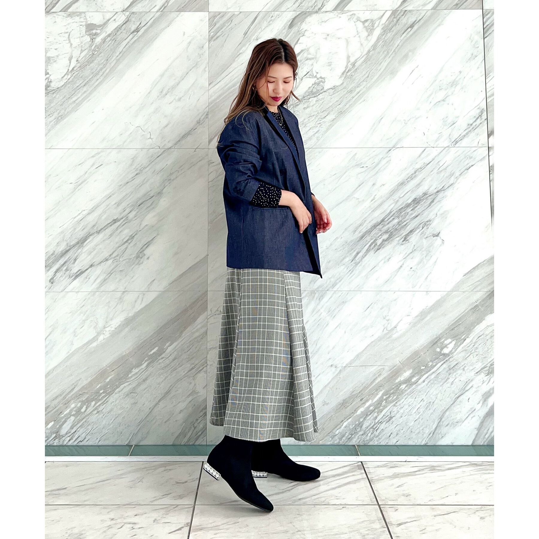 ESPERANZA「パール調ヒールショートブーツ」|ショートブーツ|