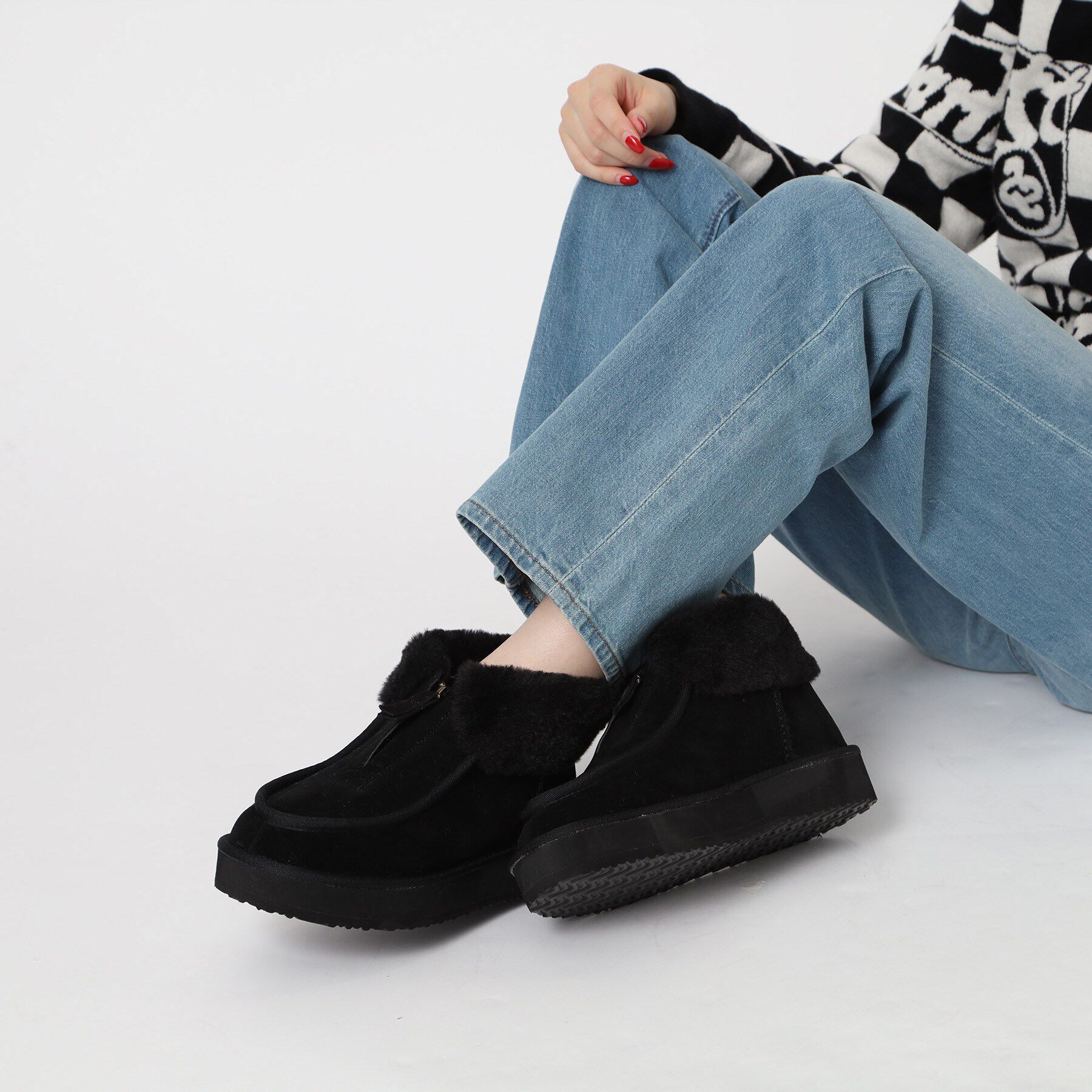 ESPERANZA「フロントジップボアショートブーツ」|ショートブーツ|