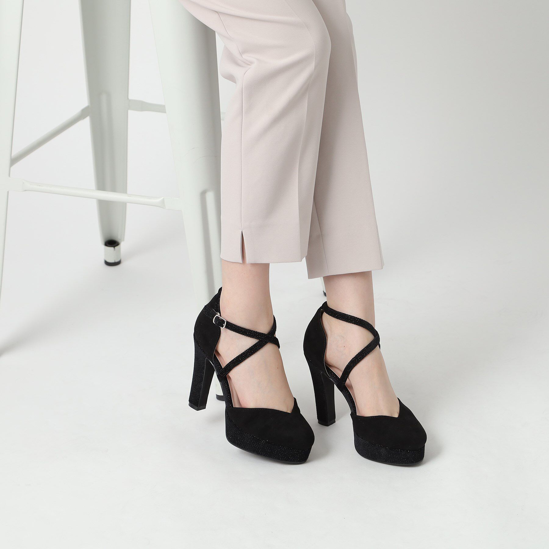 ESPERANZA「クロスストラップハイヒールセパレートパンプス」|パンプス|