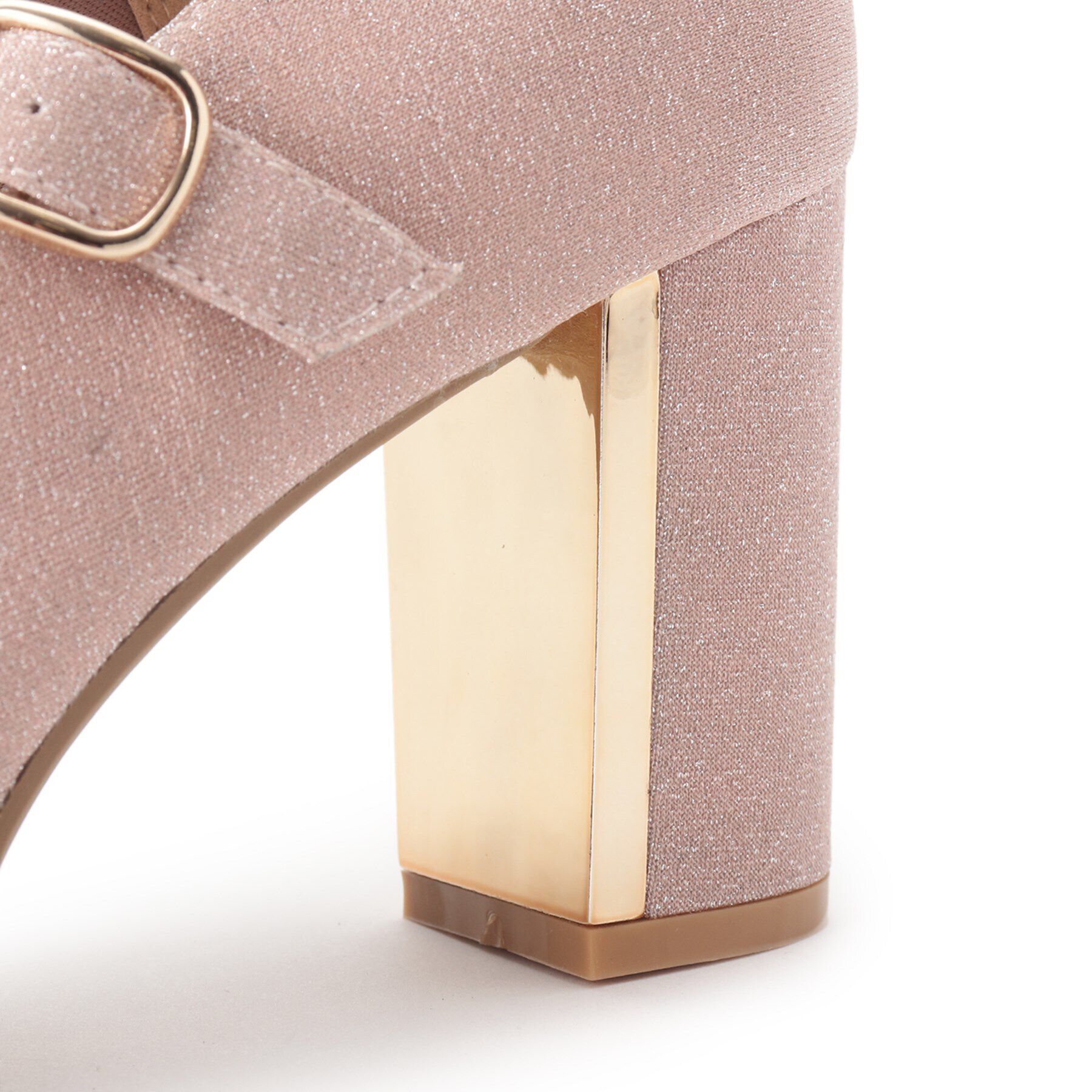 ESPERANZA「メッキプレートヒールストラップパンプス」|パンプス|