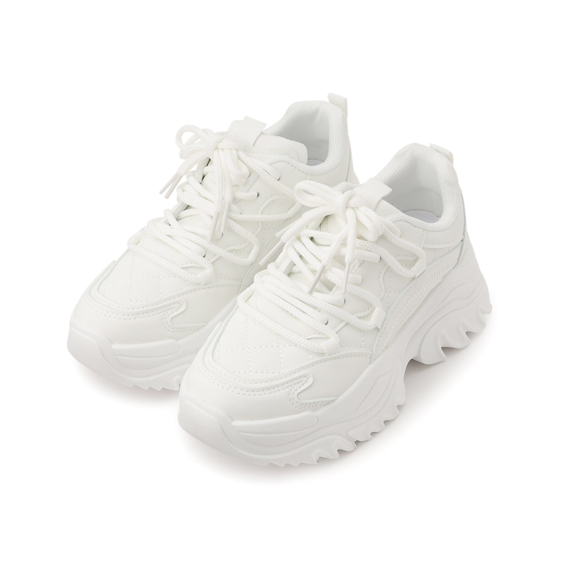 csT&P「厚底ダット韓国風スニーカー」|スニーカー|ﾎﾜｲﾄ(001)