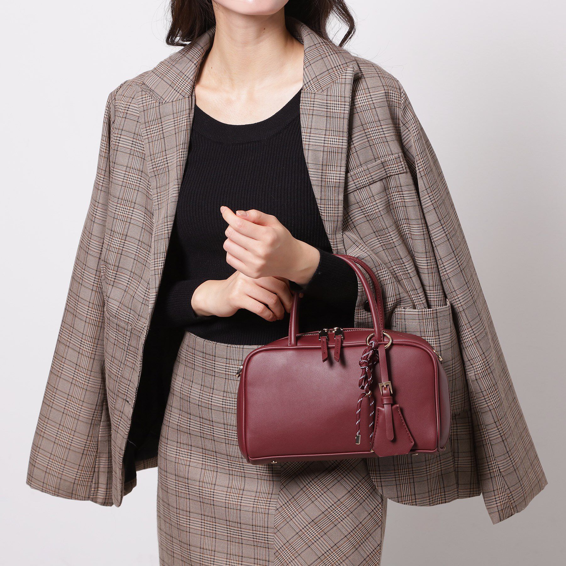 ESPERANZA「チャーム付横長ボストンバッグ」|ボストンバッグ|レッド(063)