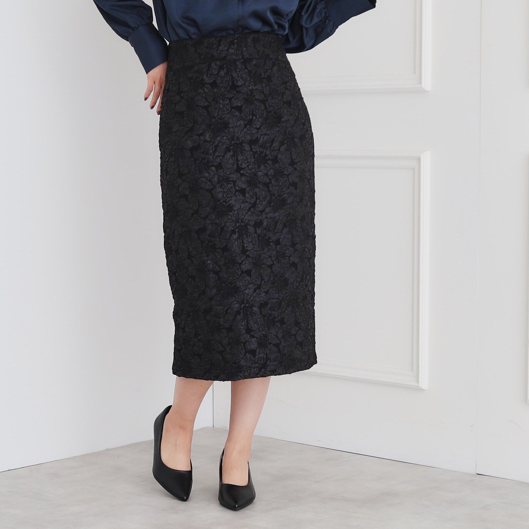 SunaUna「【ジャカード／カーブシルエット】タイトスカート」|スカート|