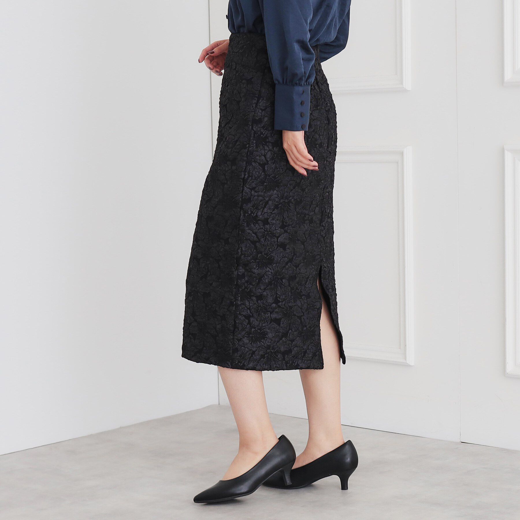 SunaUna「【ジャカード／カーブシルエット】タイトスカート」|スカート|