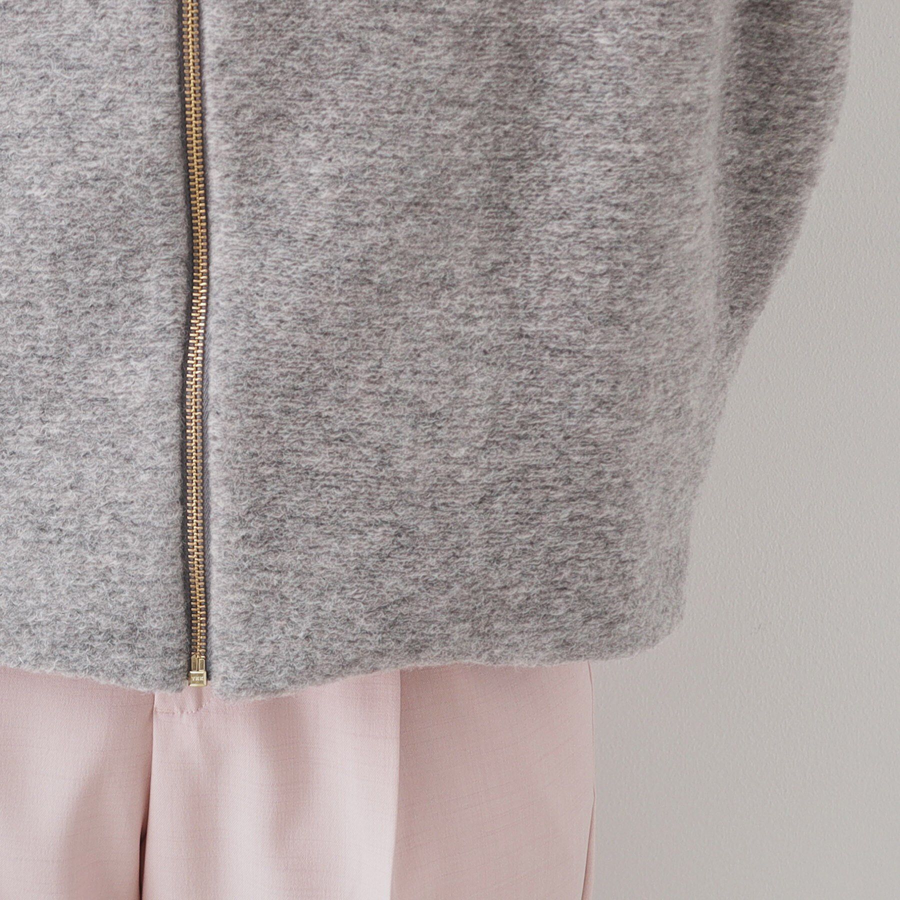 SunaUna「【日本製／イタリアンエアリー／ジップ付】Vネックブルゾン」|ブルゾン・スタジャン|