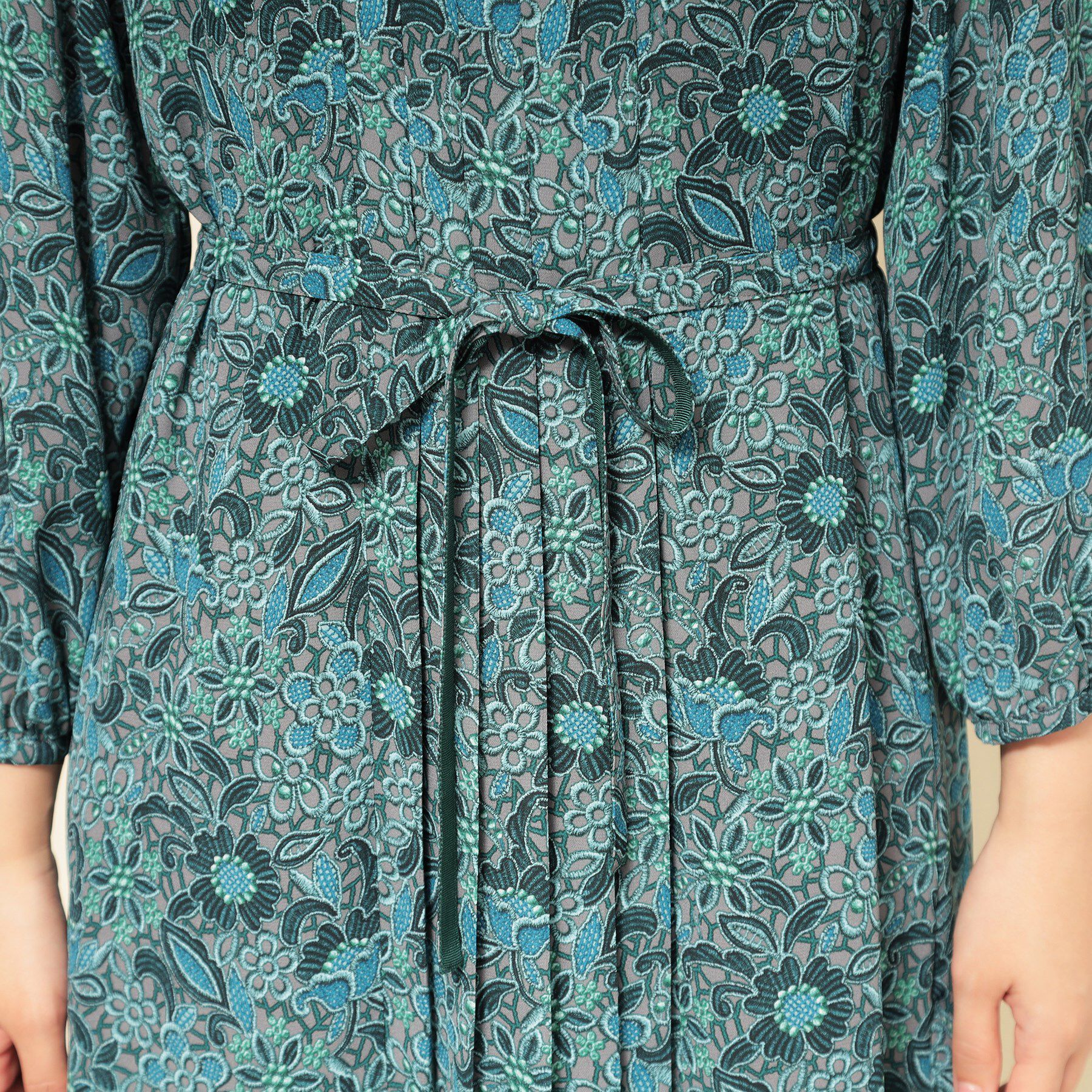 SunaUna「【co creation and yours／SS～L】レースプリーツワンピース」|ワンピース|