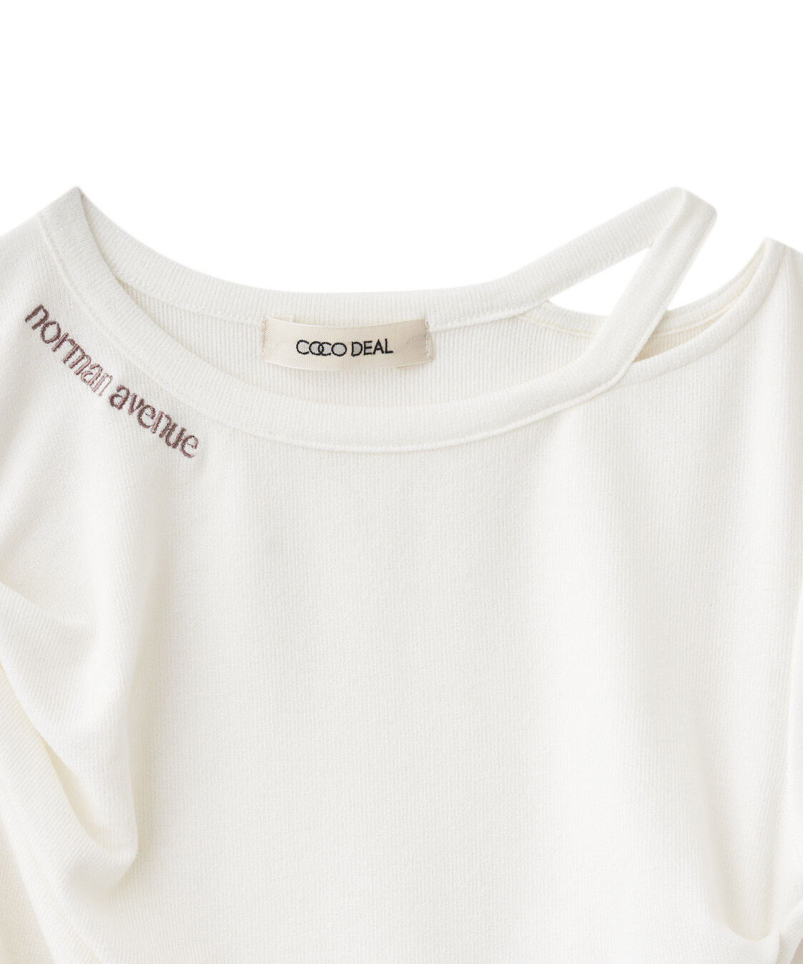 COCO DEAL「スリットギャザーロゴTシャツ」|Tシャツ・カットソー|
