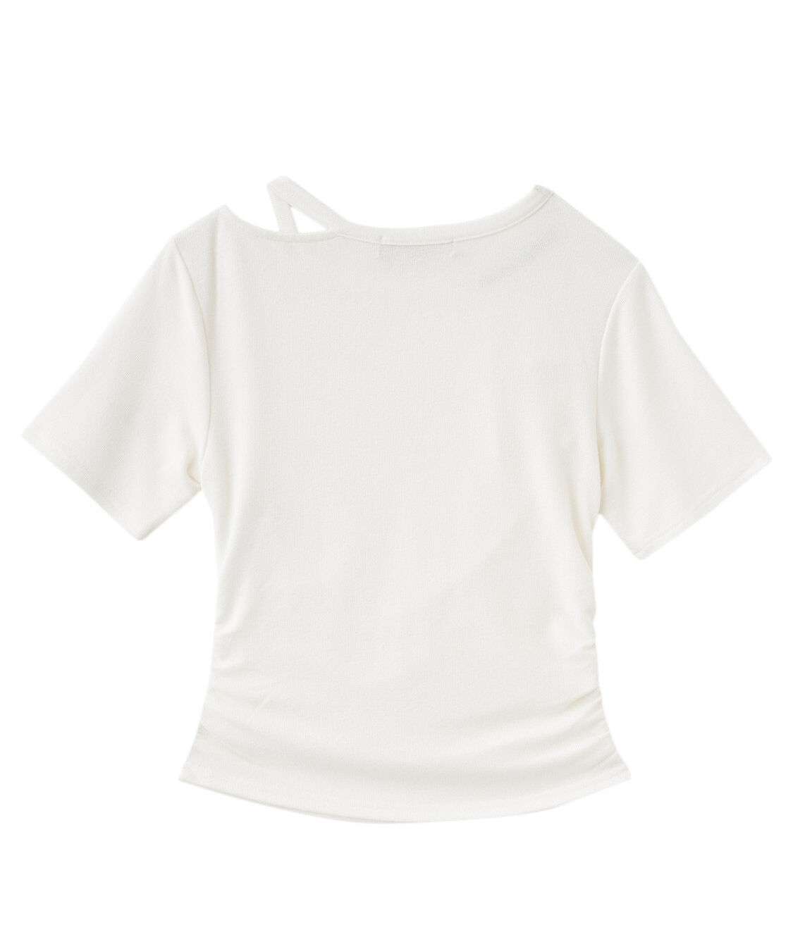 COCO DEAL「スリットギャザーロゴTシャツ」|Tシャツ・カットソー|