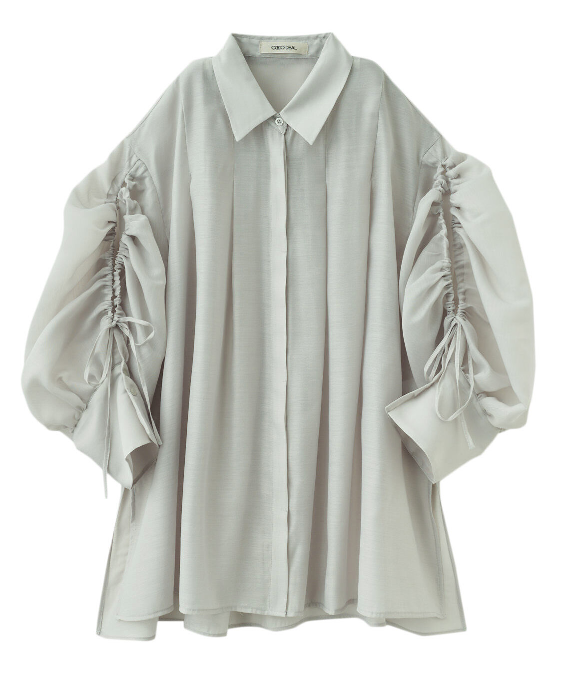 COCO DEAL「ギャザースリーブシアーシャツ」|シャツ・ブラウス|