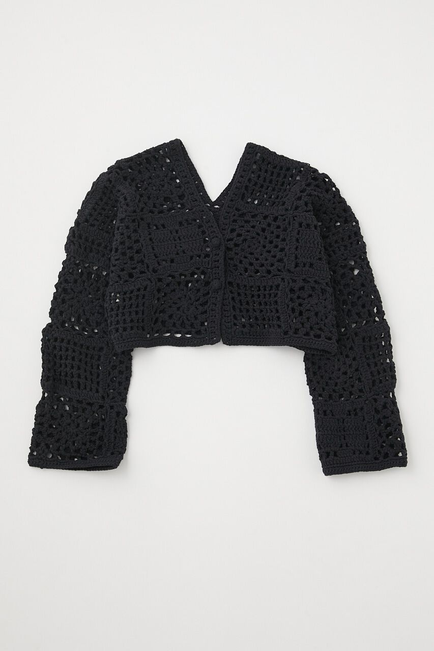 MOUSSY「CROCHET トップス」|ニット・セーター|BLK