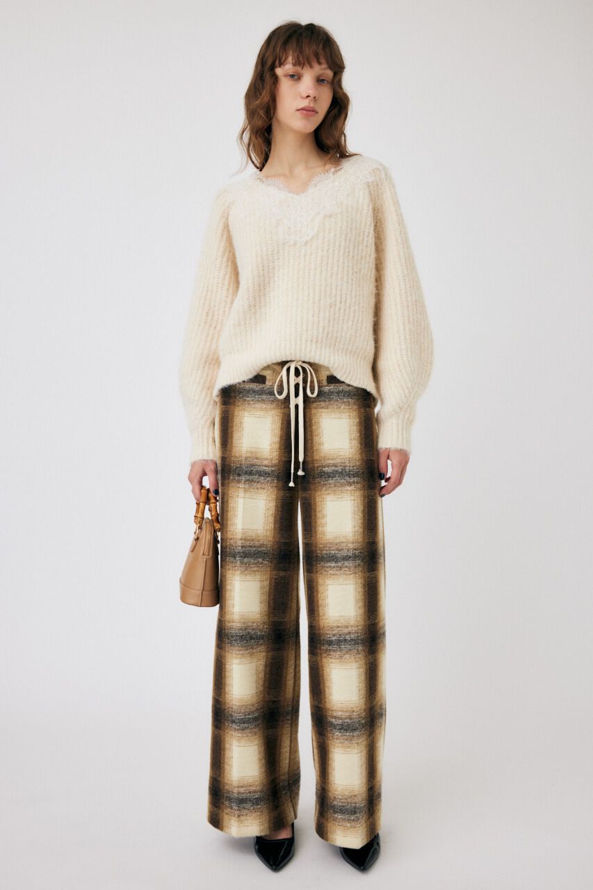 MOUSSY「LACE TRIMMED V NECK セーター」|ニット・セーター|