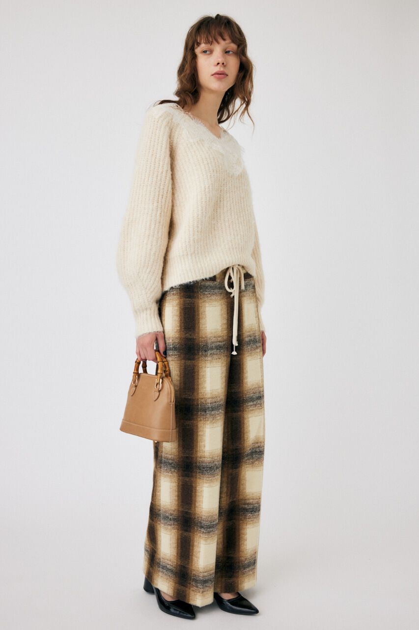 MOUSSY「LACE TRIMMED V NECK セーター」|ニット・セーター|