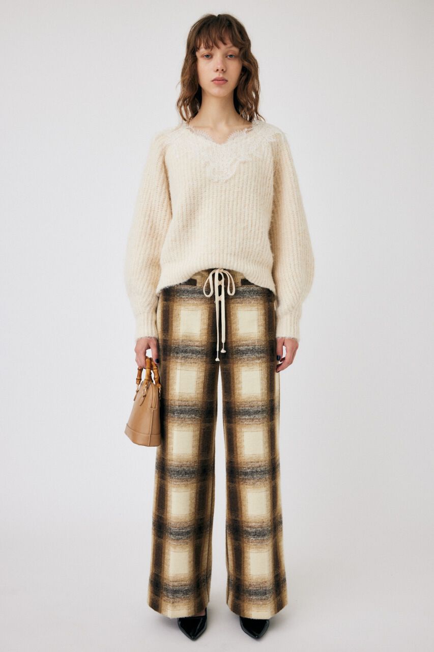 MOUSSY「LACE TRIMMED V NECK セーター」|ニット・セーター|