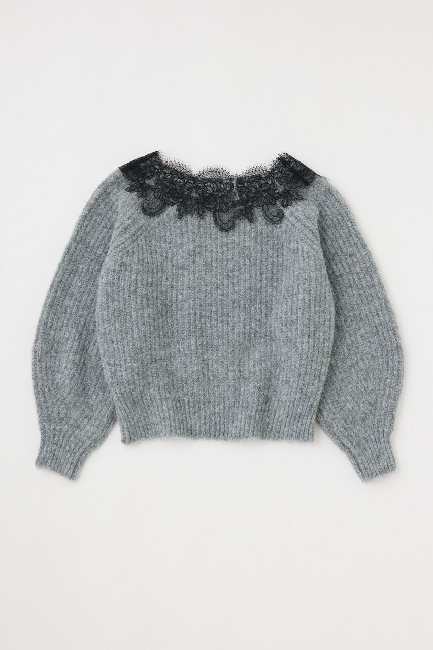 MOUSSY「LACE TRIMMED V NECK セーター」|ニット・セーター|