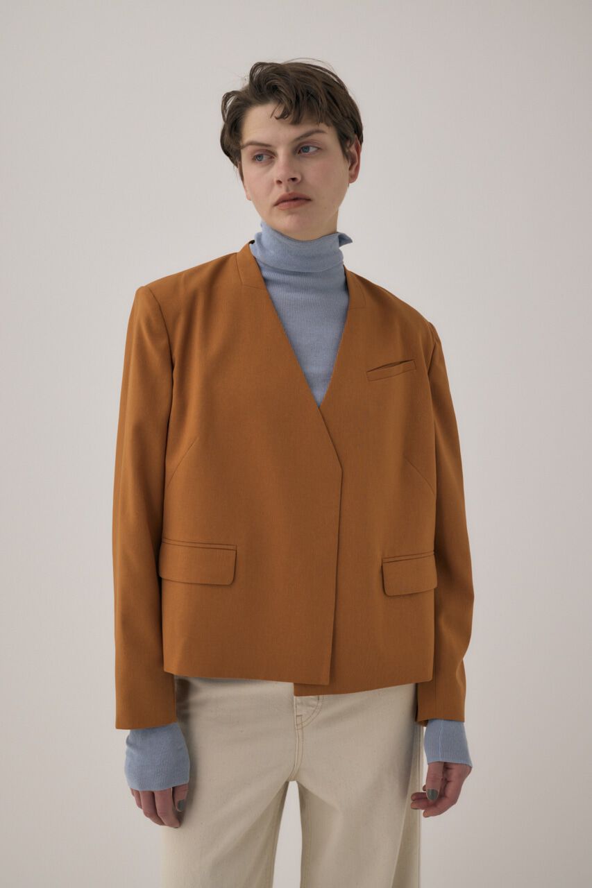 MOUSSY「リサイクルポリエステル使用ノーカラージャケット＆ペプラムベルトSET」|その他|