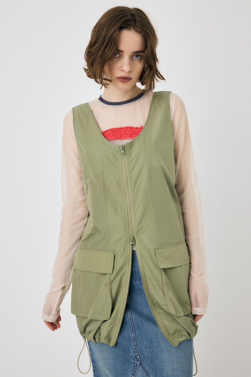 MOUSSY「NYLON ZIP VEST ドレス」|ワンピース|