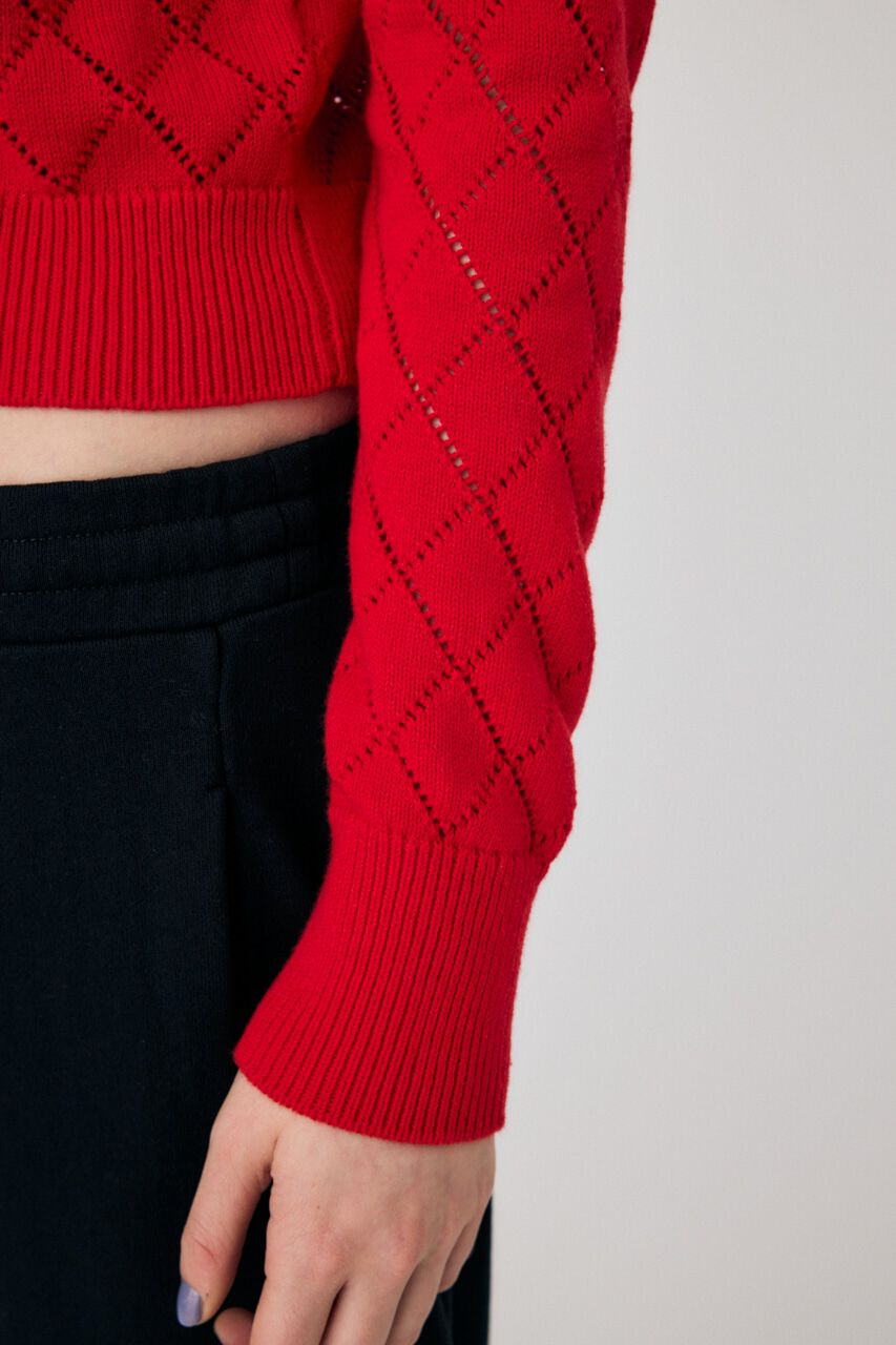 MOUSSY「EYELET ニットカーディガン」|ニット・セーター|