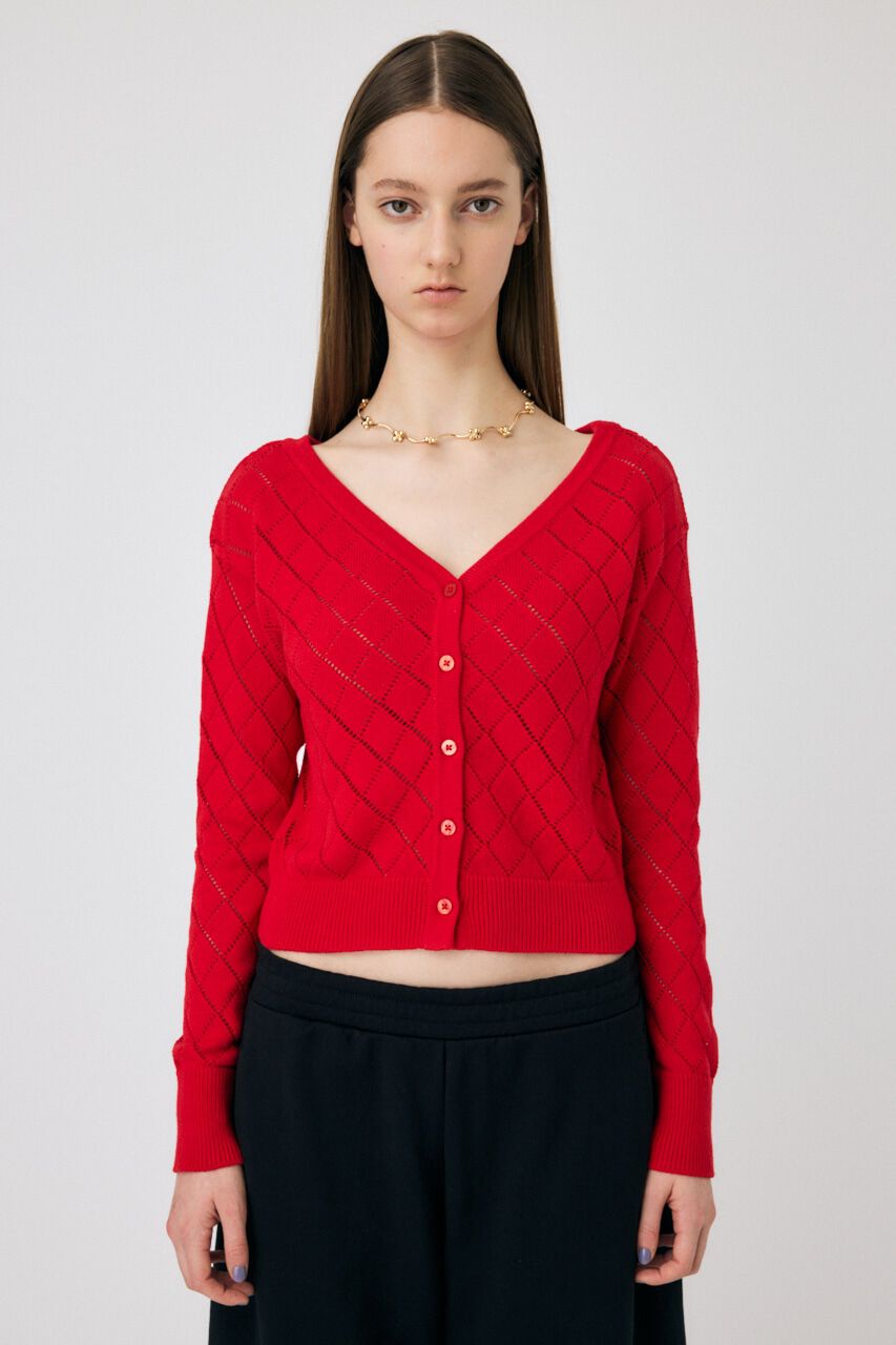 MOUSSY「EYELET ニットカーディガン」|ニット・セーター|