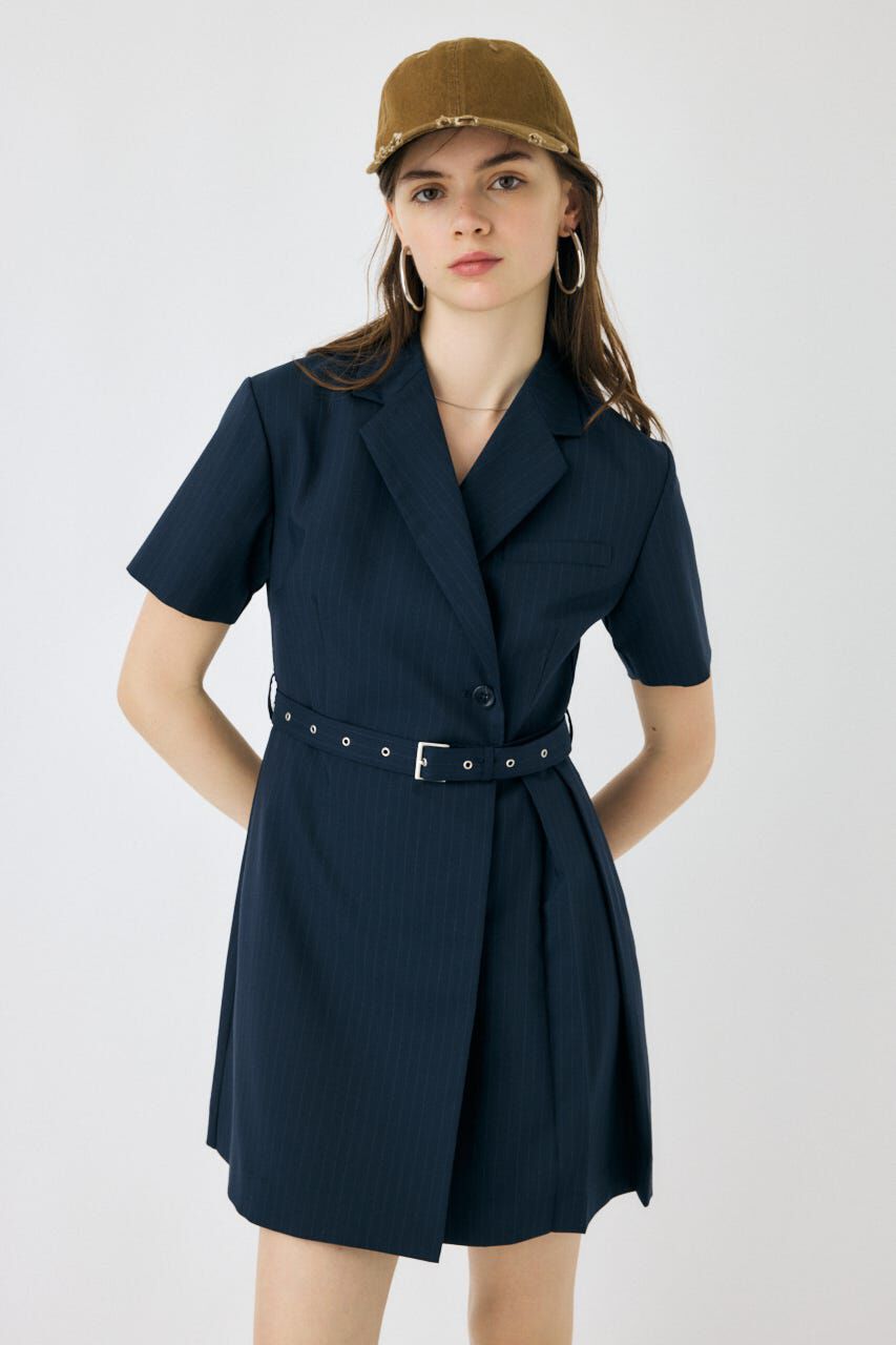 MOUSSY「BLAZER PLEATS ミニドレス」|ワンピース|柄NVY5