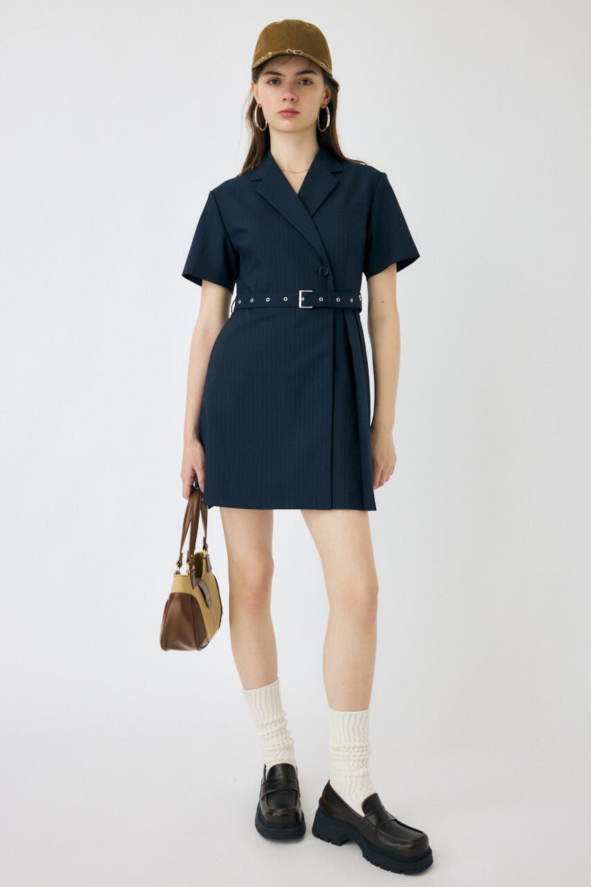 MOUSSY「BLAZER PLEATS ミニドレス」|ワンピース|