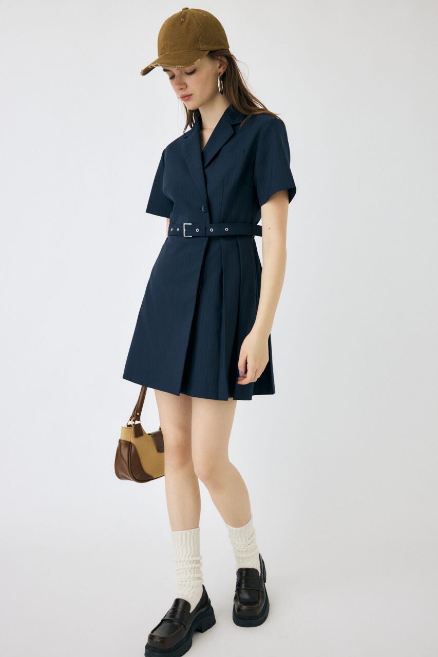 MOUSSY「BLAZER PLEATS ミニドレス」|ワンピース|
