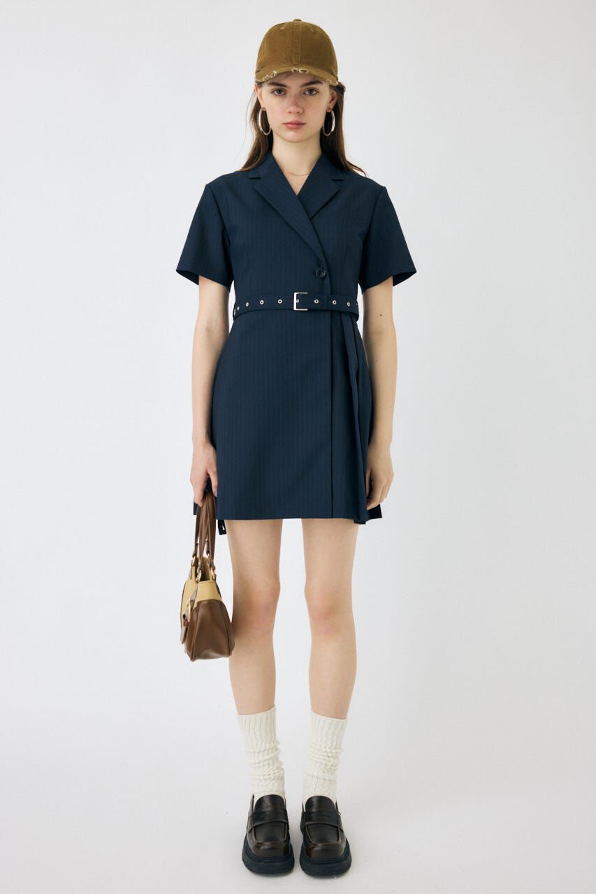 MOUSSY「BLAZER PLEATS ミニドレス」|ワンピース|