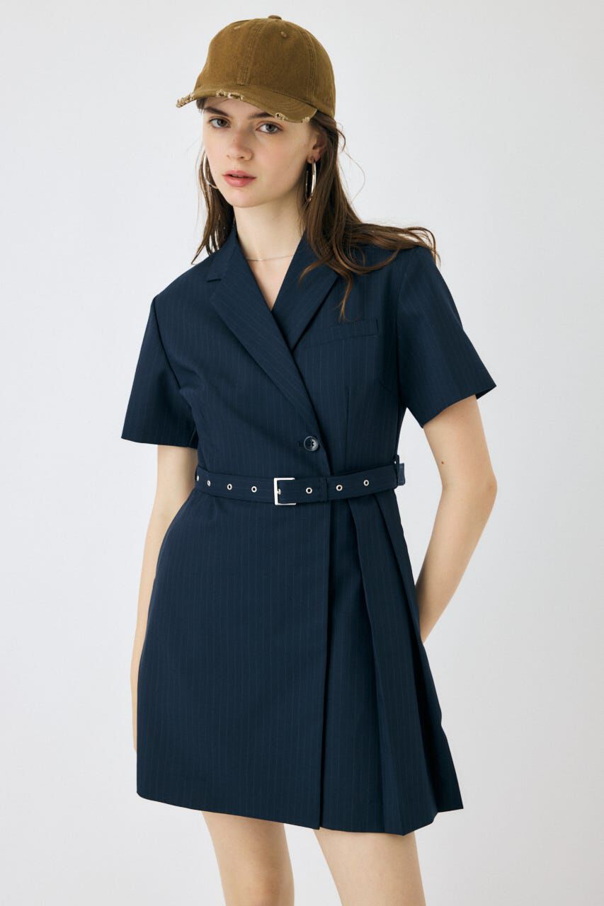 MOUSSY「BLAZER PLEATS ミニドレス」|ワンピース|