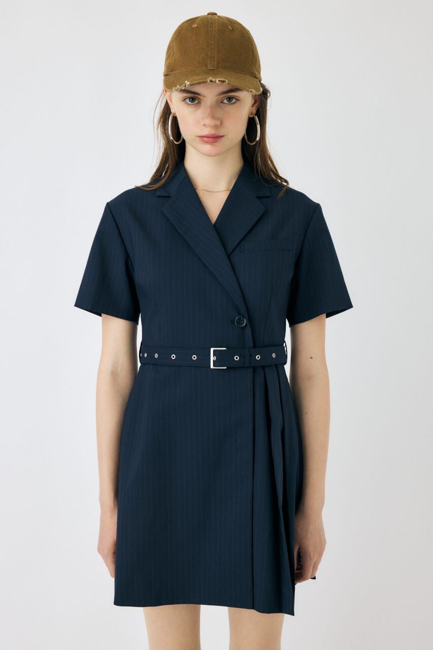 MOUSSY「BLAZER PLEATS ミニドレス」|ワンピース|