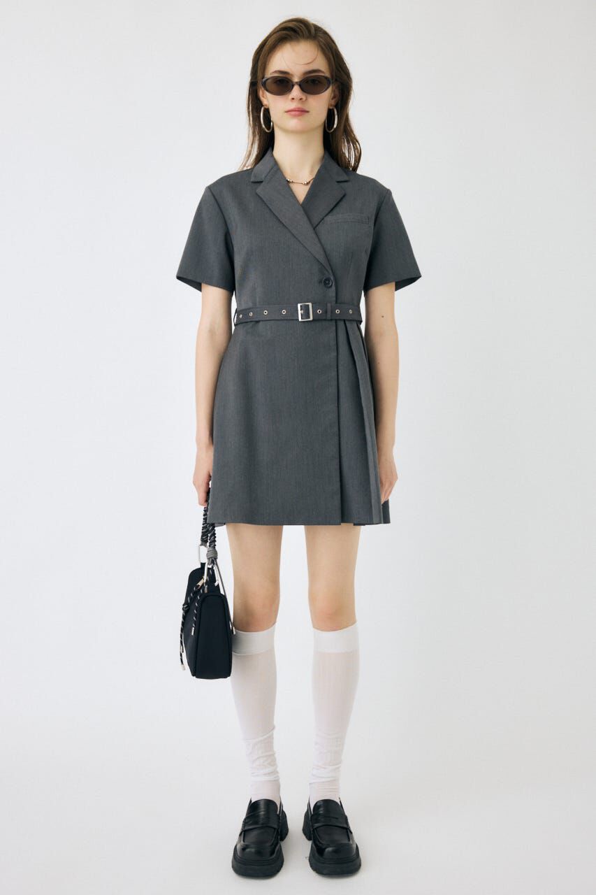 MOUSSY「BLAZER PLEATS ミニドレス」|ワンピース|