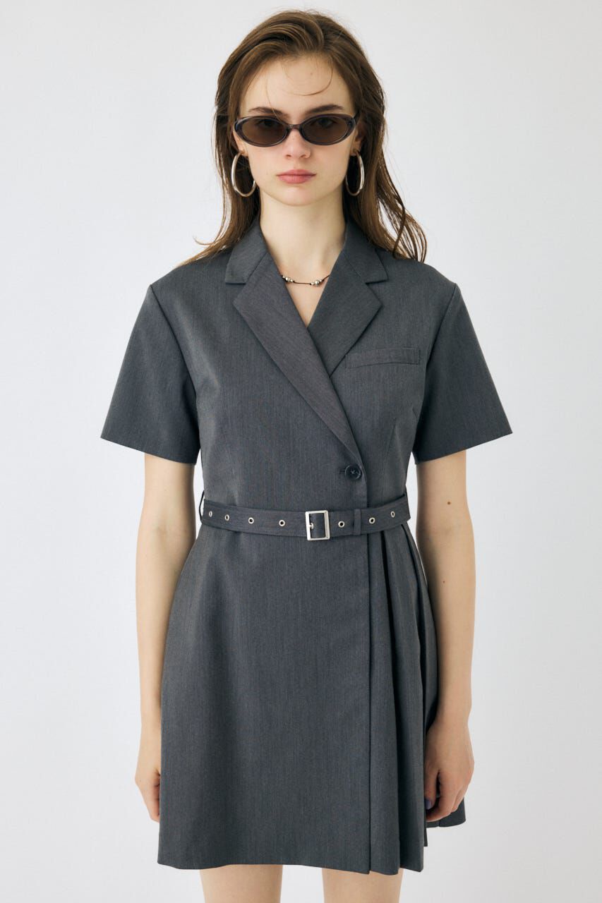 MOUSSY「BLAZER PLEATS ミニドレス」|ワンピース|