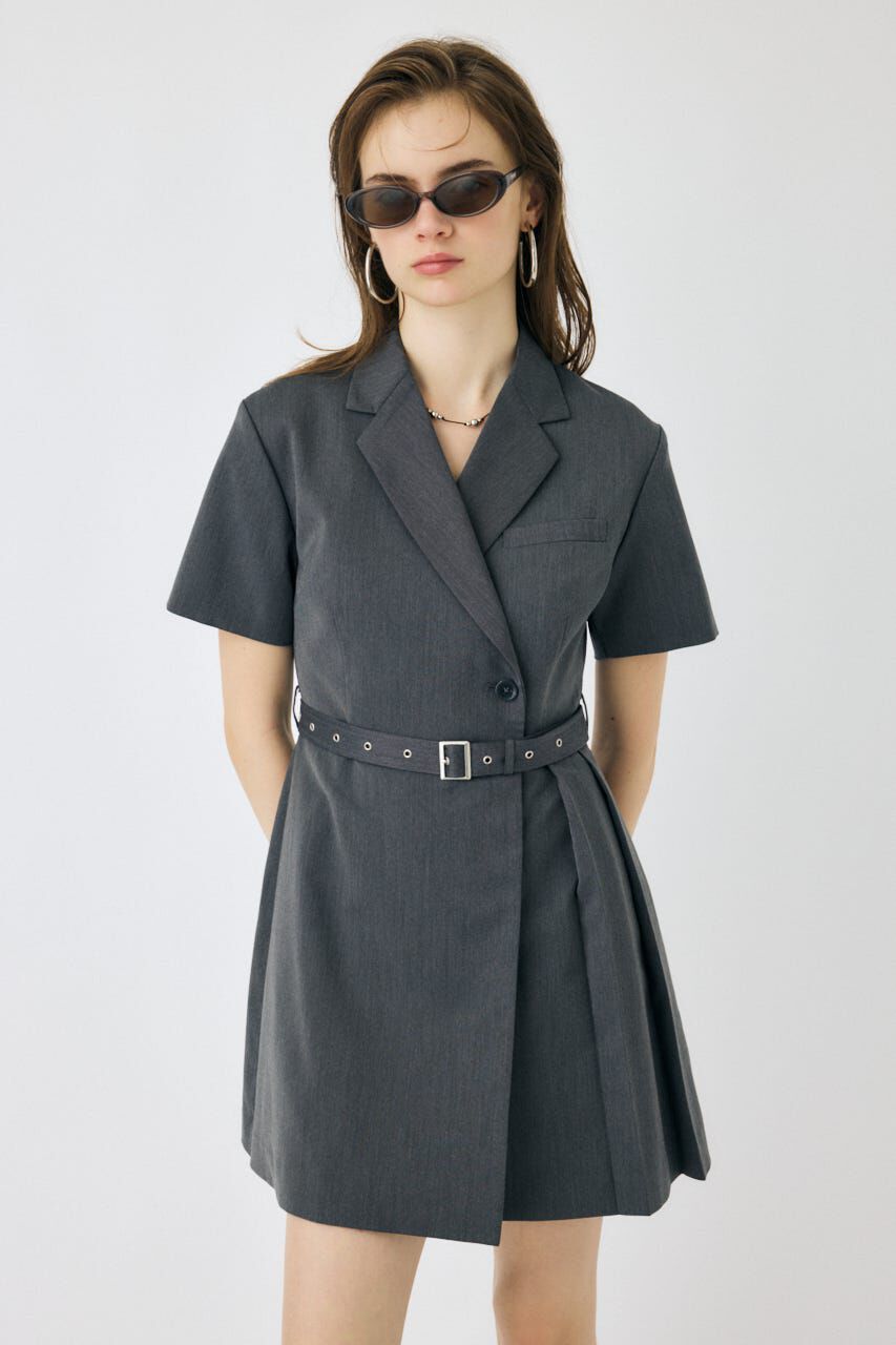 MOUSSY「BLAZER PLEATS ミニドレス」|ワンピース|