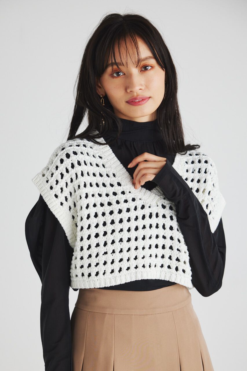 rienda「クロップドベストKnit TOP」|ニット・セーター|