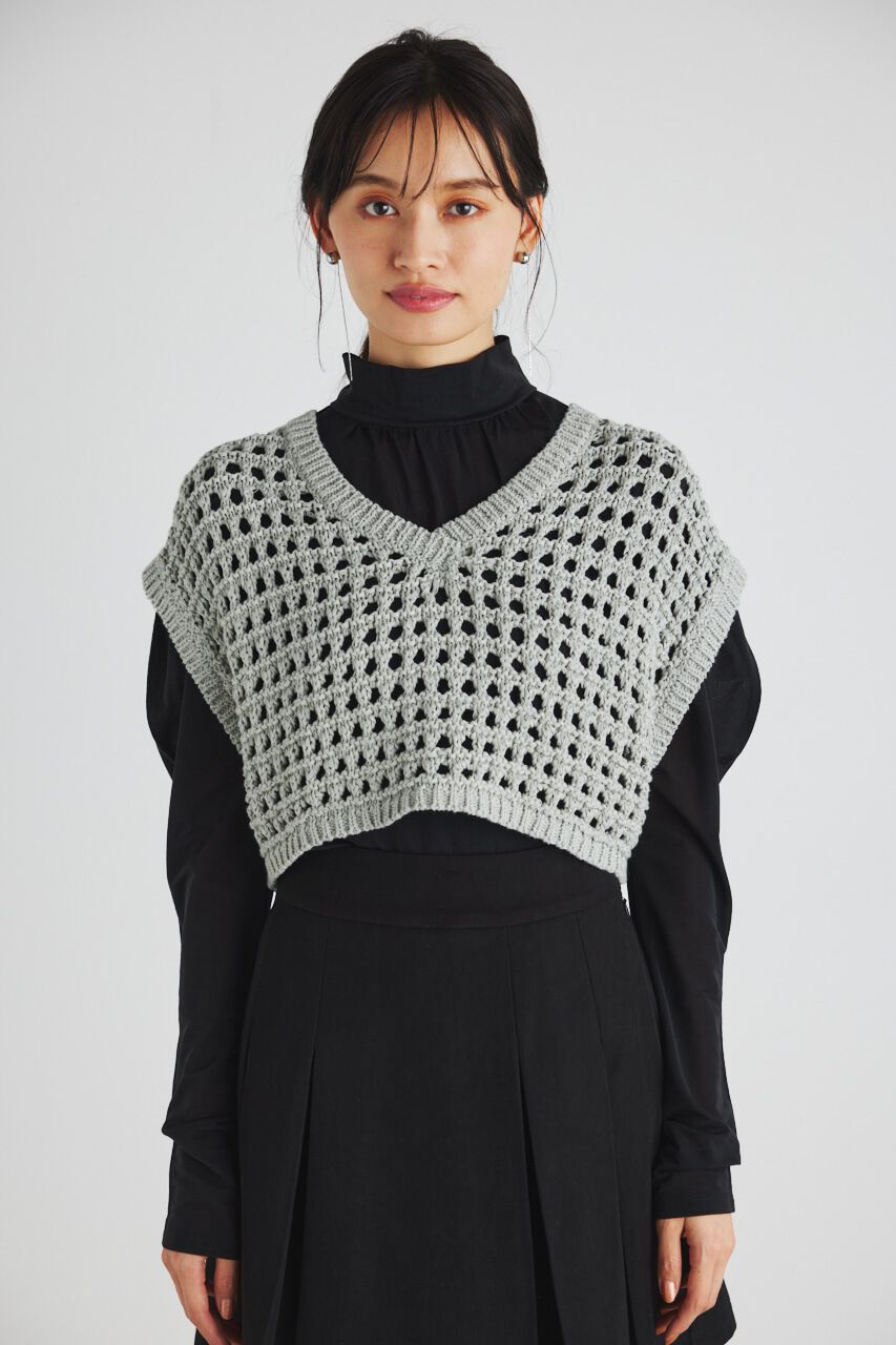 rienda「クロップドベストKnit TOP」|ニット・セーター|