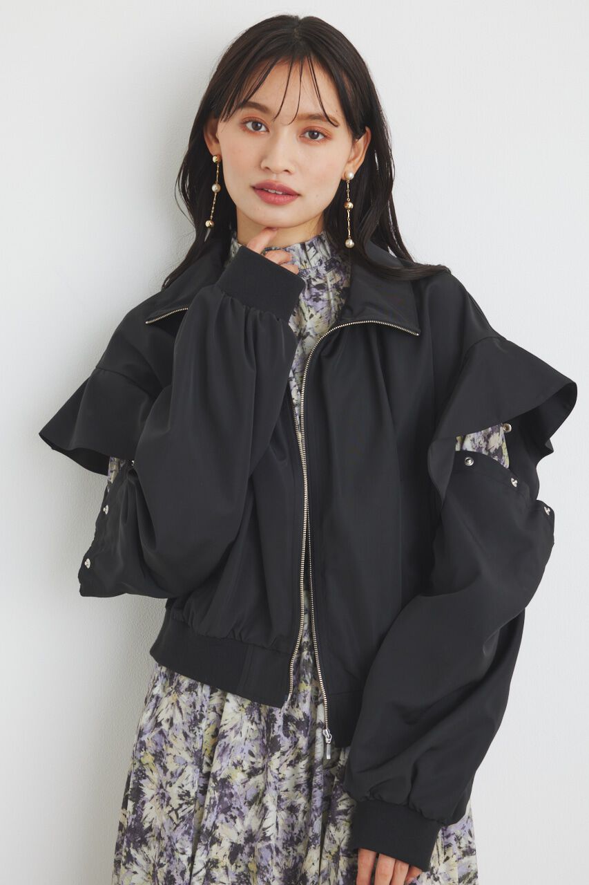 rienda「フリルショルダー2WAYブルゾン」|ブルゾン・スタジャン|