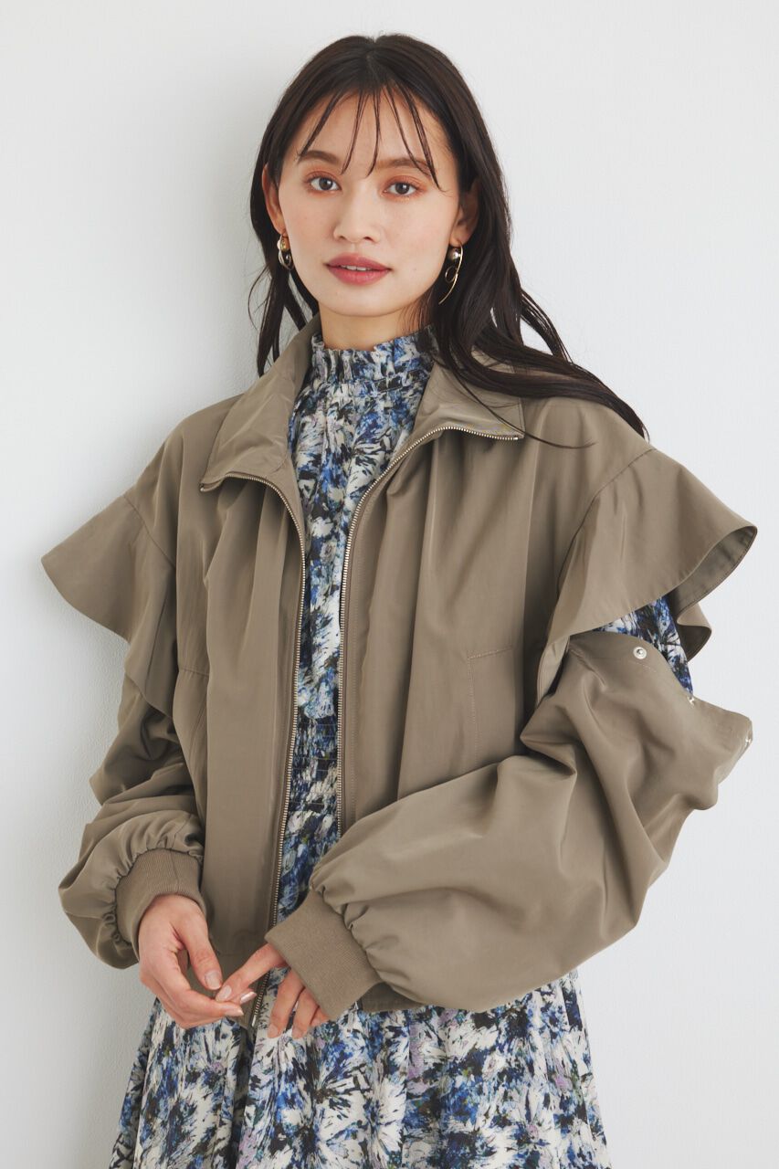 rienda「フリルショルダー2WAYブルゾン」|ブルゾン・スタジャン|