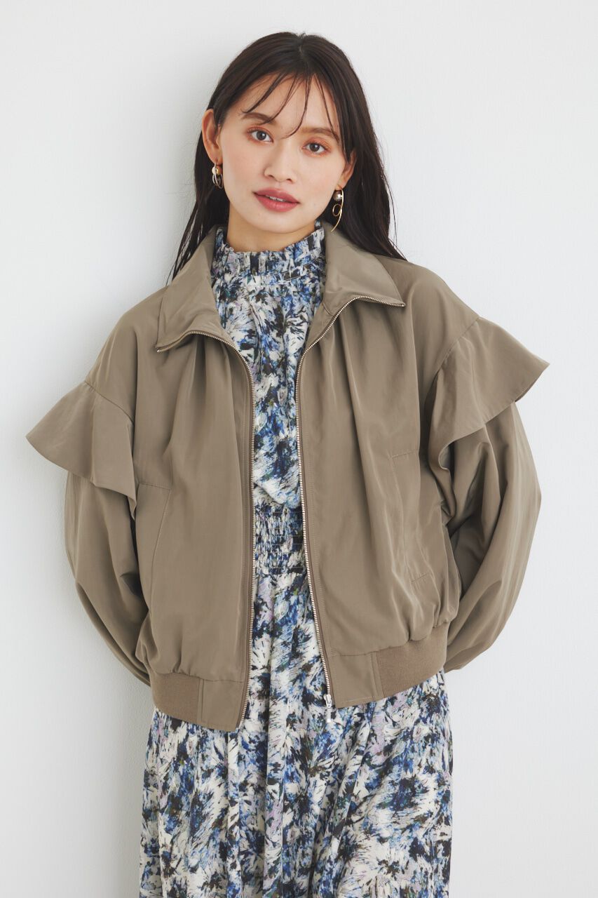 rienda「フリルショルダー2WAYブルゾン」|ブルゾン・スタジャン|