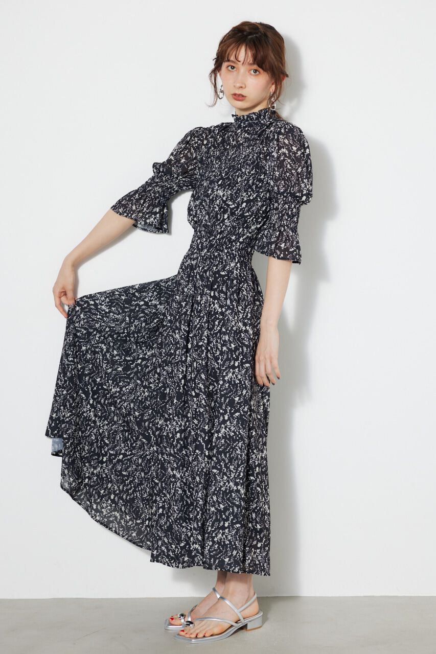 rienda「シャーリングデザインフレアOP」|ワンピース|