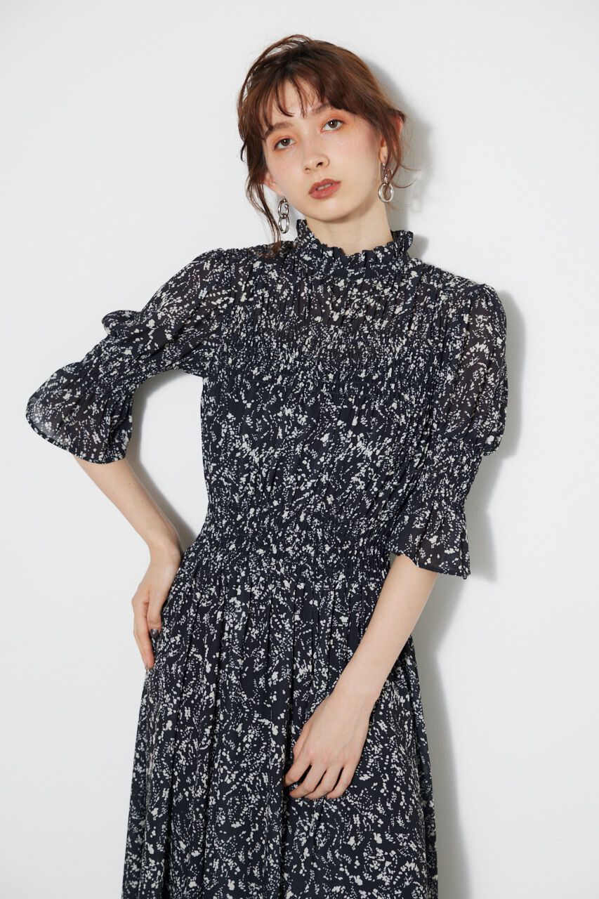 rienda「シャーリングデザインフレアOP」|ワンピース|