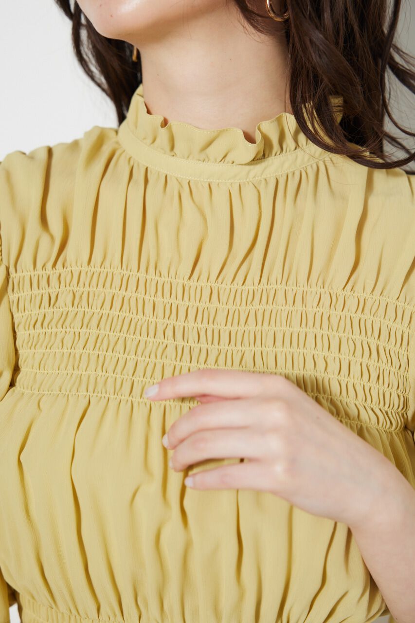 rienda「シャーリングデザインフレアOP」|ワンピース|