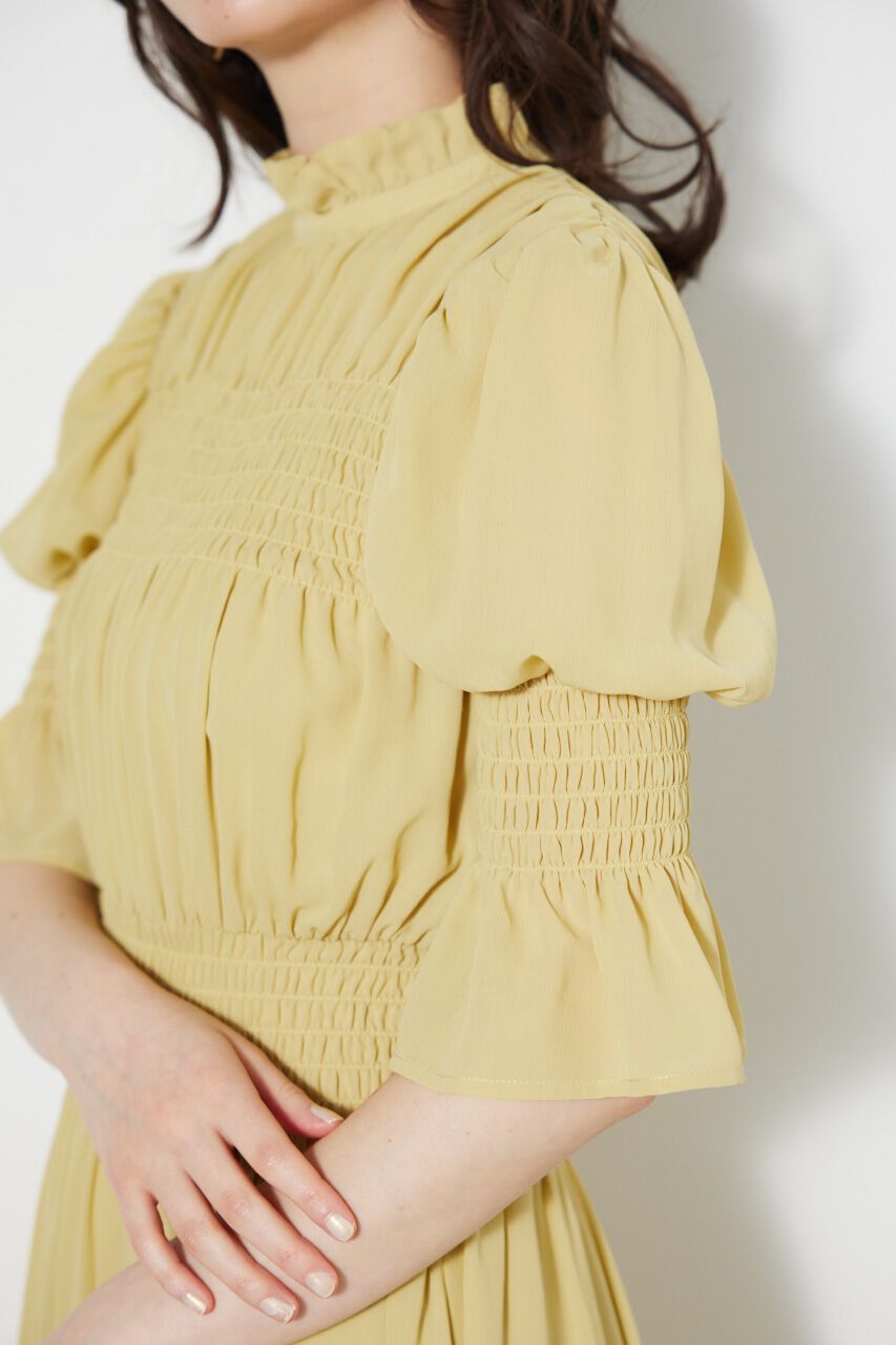 rienda「シャーリングデザインフレアOP」|ワンピース|