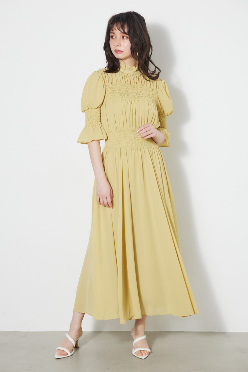 rienda「シャーリングデザインフレアOP」|ワンピース|